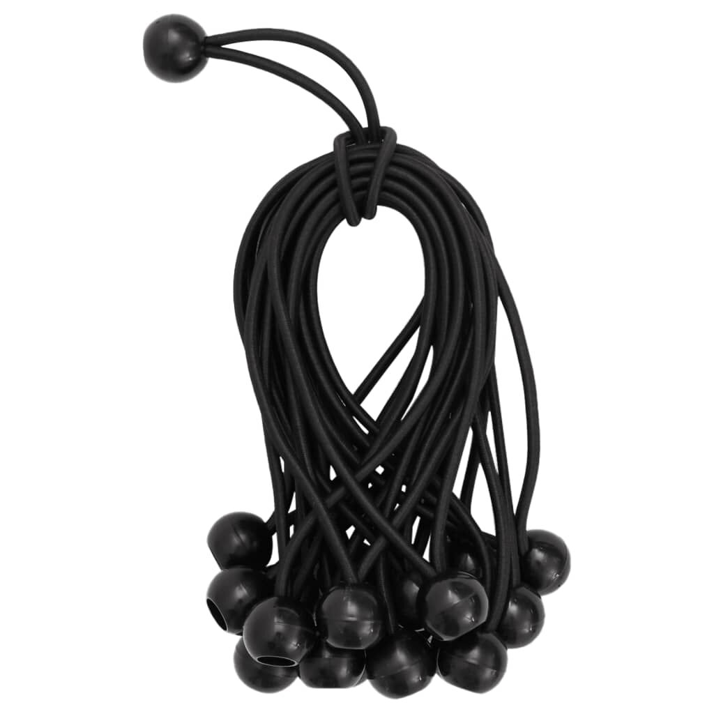vidaXL Κορδόνια Ελαστικά Bungee με Μπάλα 25 τεμ. 21 x 0,5 εκ.