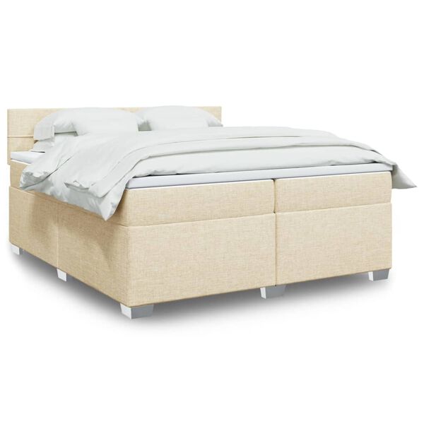 vidaXL &Kappa;&rho;&epsilon;&beta;ά&tau;&iota; Boxspring &mu;&epsilon; &Sigma;&tau;&rho;ώ&mu;&alpha; &Kappa;&rho;&epsilon;&mu; 200x200 &epsilon;&kappa;. &Upsilon;&phi;&alpha;&sigma;&mu;ά&tau;&iota;&nu;&omicron;