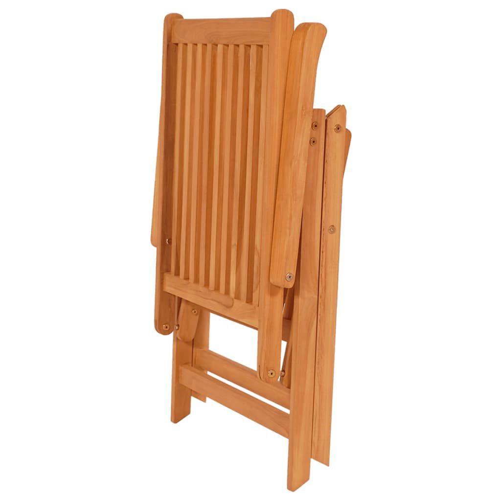 vidaXL Καρέκλες Κήπου 4 τεμ. Μασίφ Ξύλο Teak με Κόκκινα Καρό Μαξιλάρια