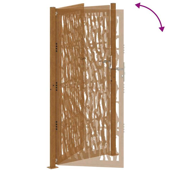 vidaXL Πύλη κήπου 105x205 cm Weathering Steel Trace Design