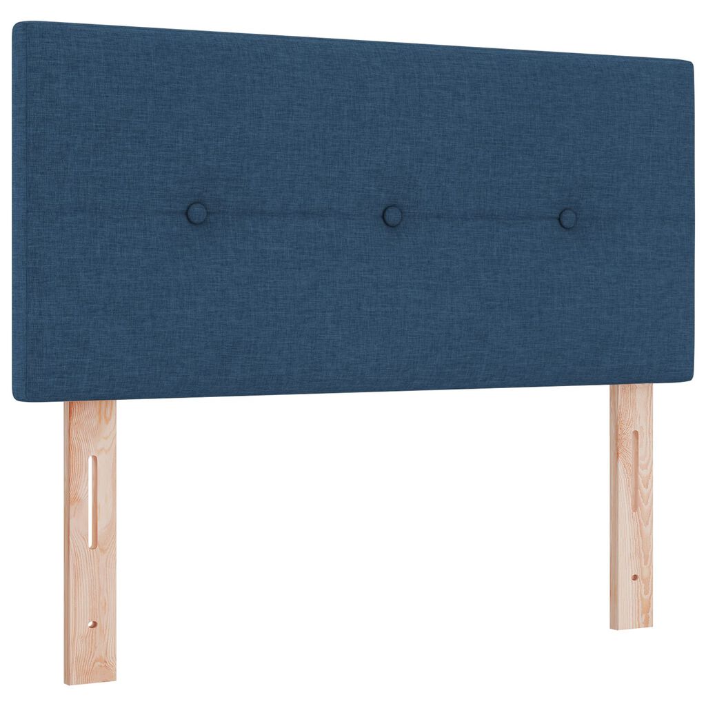 vidaXL Κρεβάτι Box Spring με Μαξιλάρι & LED Μπλε 90x190 εκ. Ύφασμα