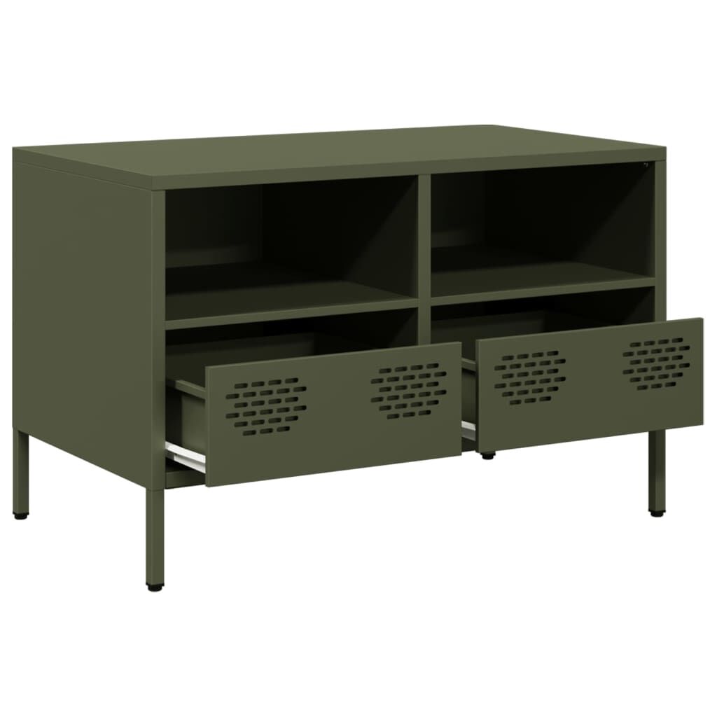 vidaXL Έπιπλο Τηλεόρασης Λαδί 68 x 39 x 43,5 εκ. Χάλυβας Ψυχρής Έλασης