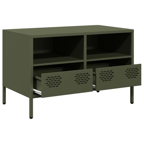 vidaXL Έπιπλο Τηλεόρασης Λαδί 68 x 39 x 43,5 εκ. Χάλυβας Ψυχρής Έλασης
