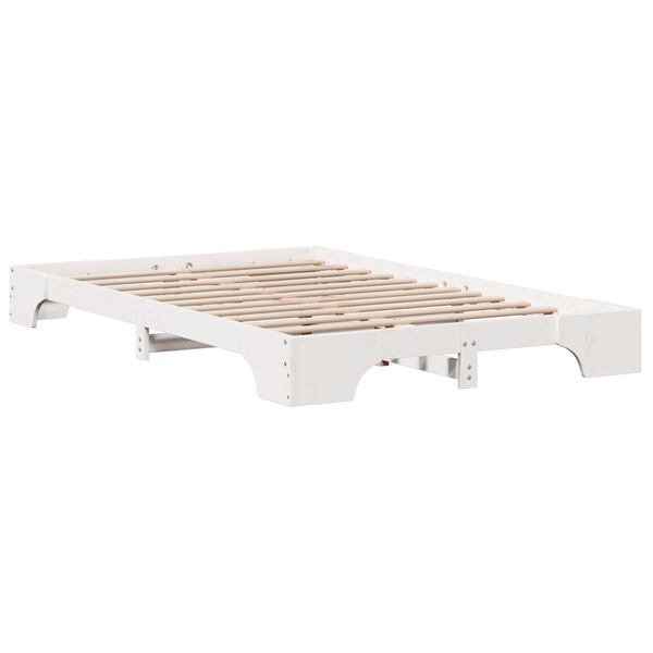 vidaXL Κρεβάτι Λευκό Ξύλο 140 x 190 cm Κρεβάτι Ορθογώνιο Μοντέρνο