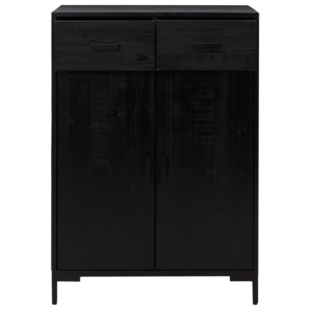 vidaXL Παπουτσοθήκη Μαύρη 75 x 40 x 110 εκ. από Μασίφ Ξύλο Πεύκου
