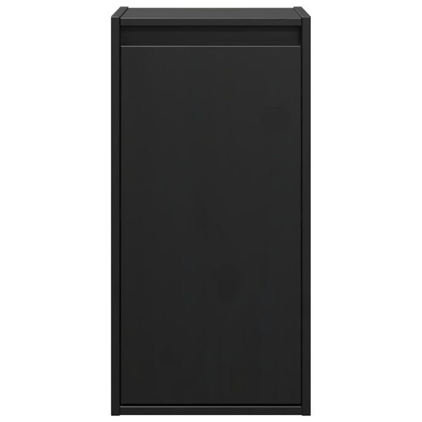vidaXL Ντουλάπια Τοίχου 2 τεμ. Μαύρα 30x30x60 εκ από Μασίφ Ξύλο Πεύκου