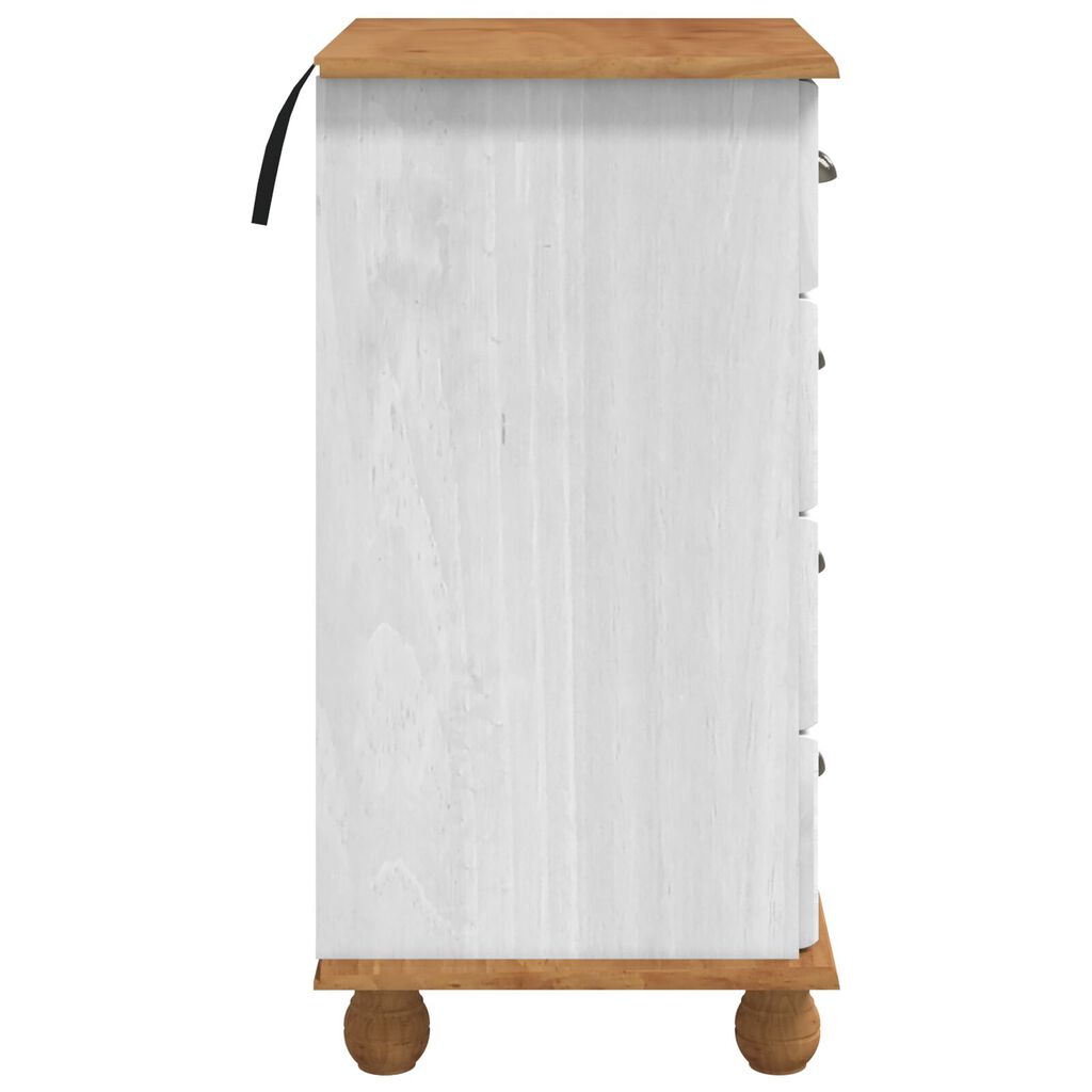 vidaXL Κουτί Με Συρτάρια 'ASKIM' Λευκό 45.8x40x79 cm Στερεό Ξύλο Πεύκου