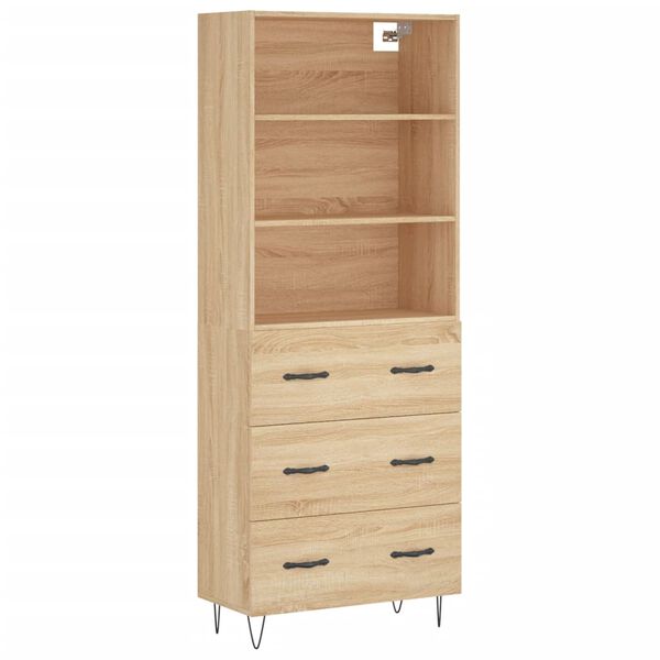 vidaXL Ντουλάπι Sonoma δρυς 69,5 x 34 x 180 εκ. από Επεξεργασμένο Ξύλο