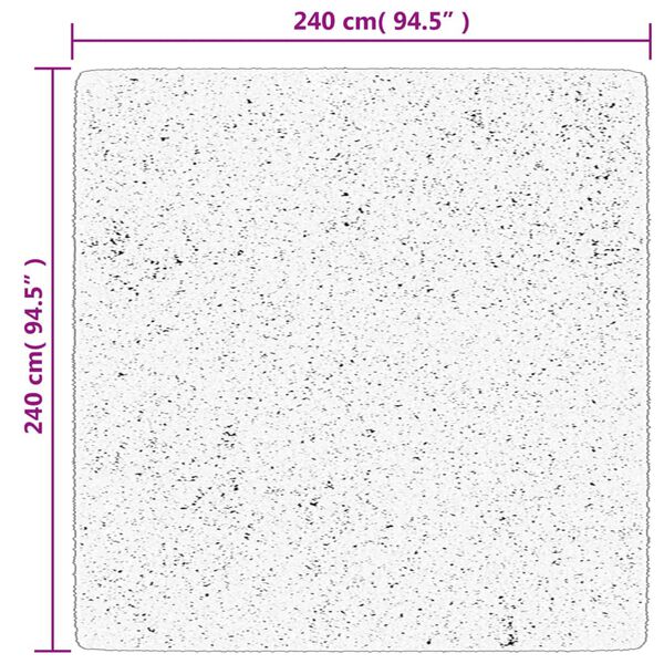 vidaXL Χαλί OVIEDO με Κοντό Πέλος Κρεμ 240 x 240 εκ.