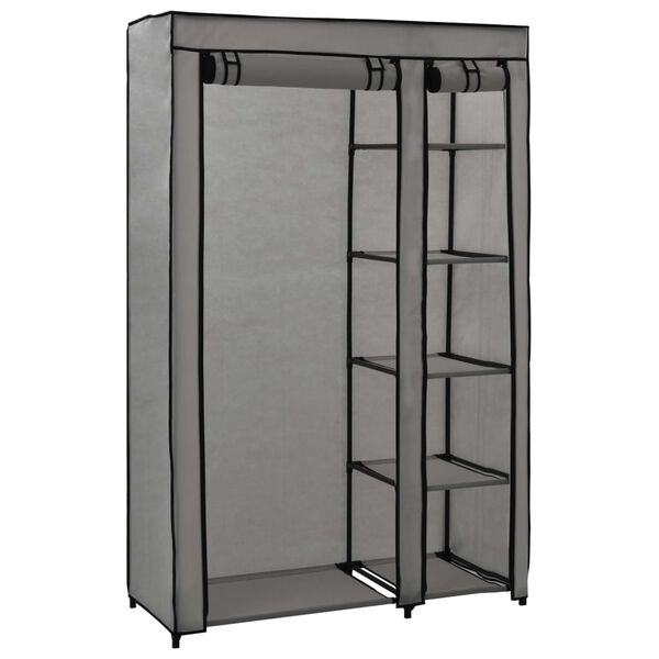 vidaXL Ντουλάπα Αναδιπλούμενη Γκρι 110 x 45 x 175 εκ. Υφασμάτινη