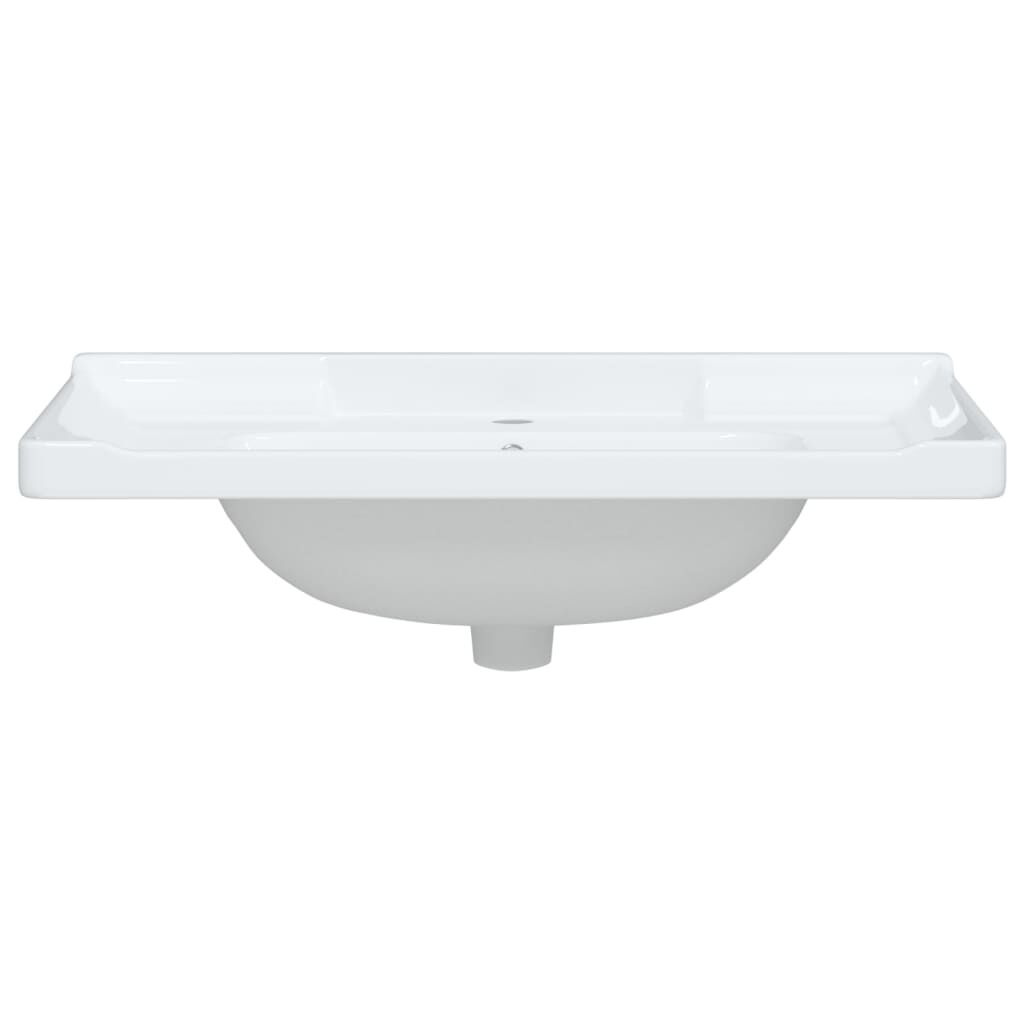 vidaXL Νιπτήρας Μπάνιου Ορθογώνιος Λευκός 81 x 48 x 23 εκ. Κεραμικός