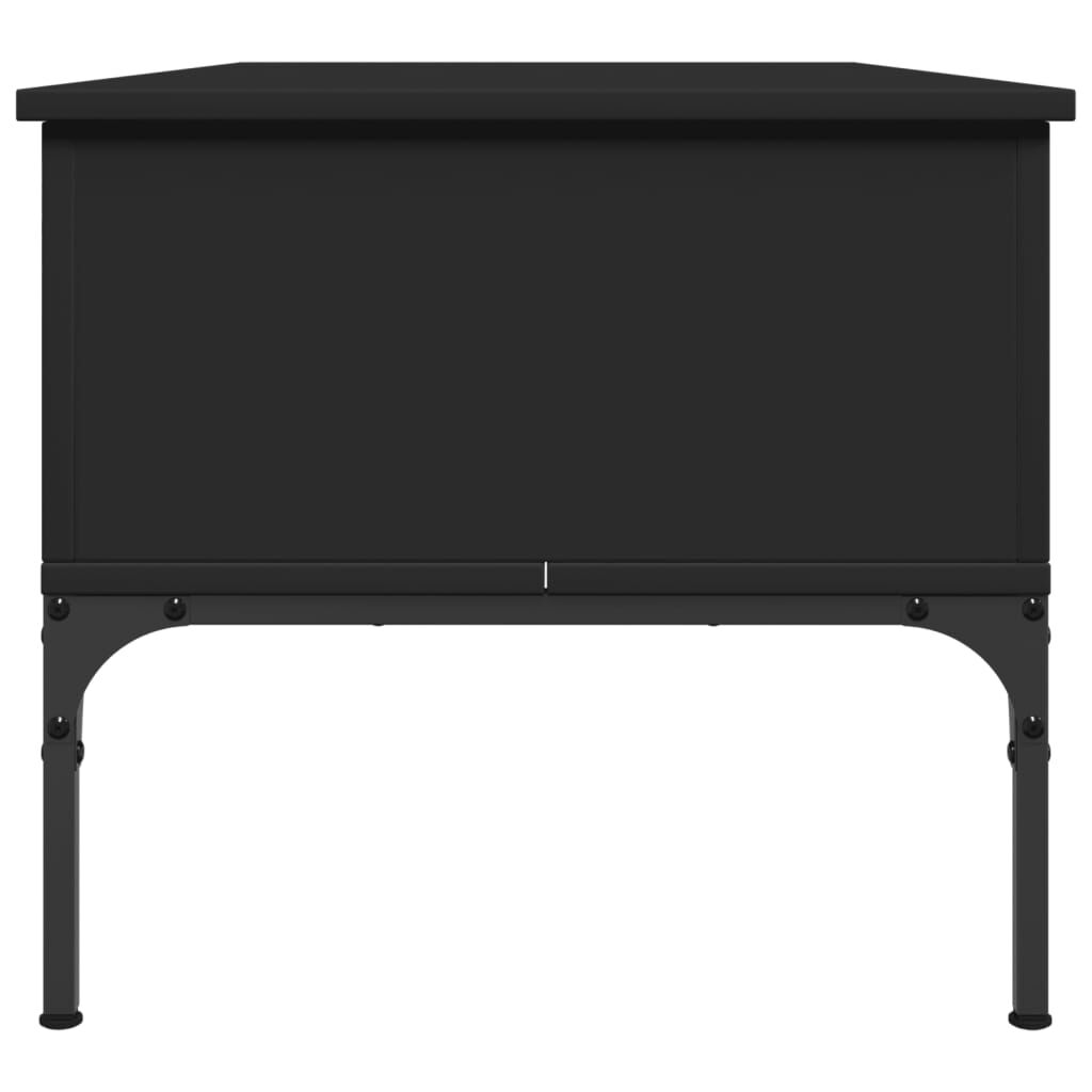 vidaXL Τραπεζάκι Σαλονιού Μαύρο 100x50x45 εκ. Επεξ. Ξύλο & Μέταλλο