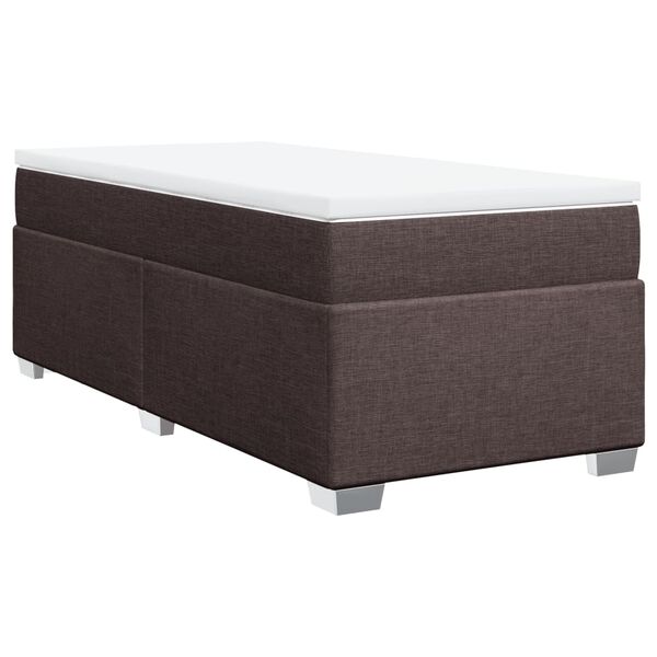 vidaXL Κρεβάτι Boxspring με Στρώμα Σκούρο Καφέ 80x200 εκ. Υφασμάτινο