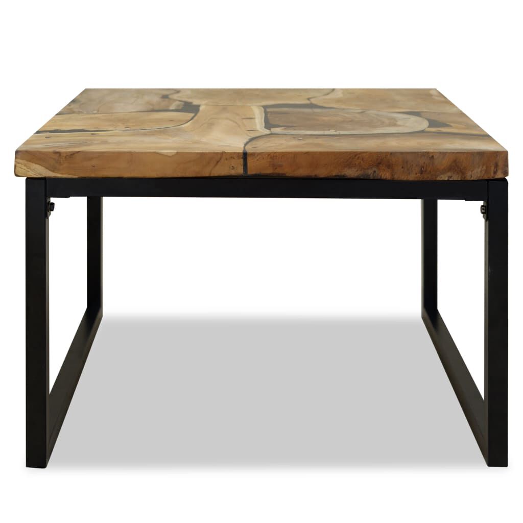 vidaXL Τραπεζάκι Σαλονιού 60 x 60 x 40 εκ. από Ξύλο Teak και Ρητίνη