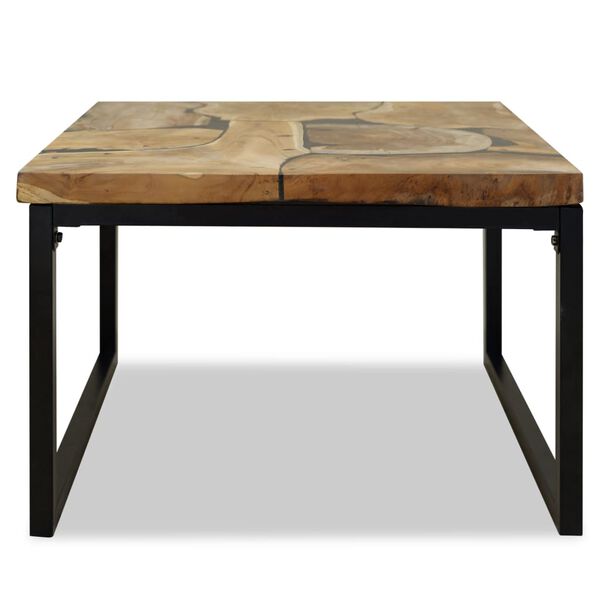vidaXL Τραπεζάκι Σαλονιού 60 x 60 x 40 εκ. από Ξύλο Teak και Ρητίνη