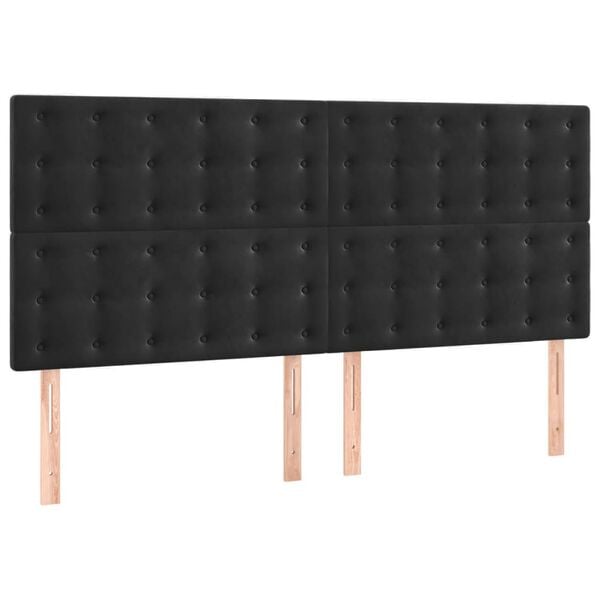 vidaXL Πλαίσιο Κρεβατιού με Κεφαλάρι Μαύρο 180x200 εκ. Βελούδινο
