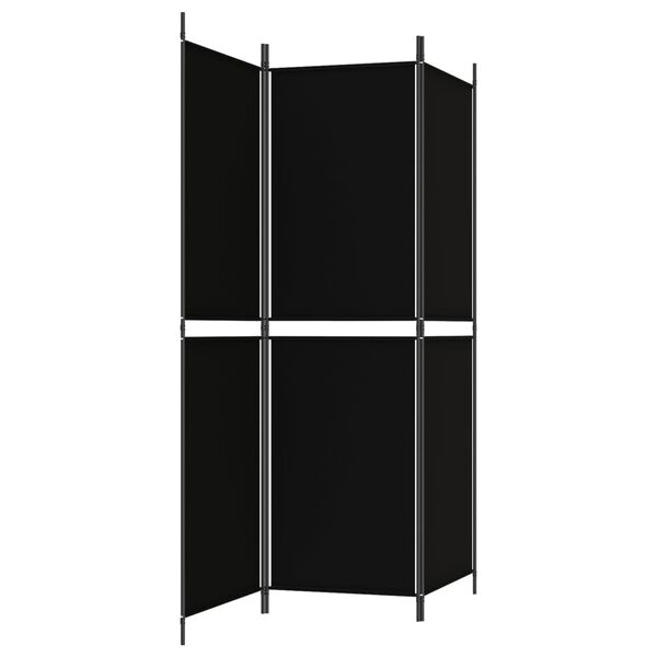 vidaXL Διαχωριστικό Δωματίου με 3 Πάνελ Μαύρο 150 x 180 εκ. Υφασμάτινο