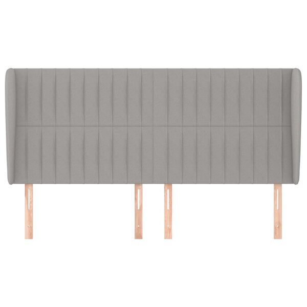 vidaXL Κεφαλάρι με Πτερύγια Ανοιχτό Γκρι 163x23x118/128 εκ. Υφασμάτινο