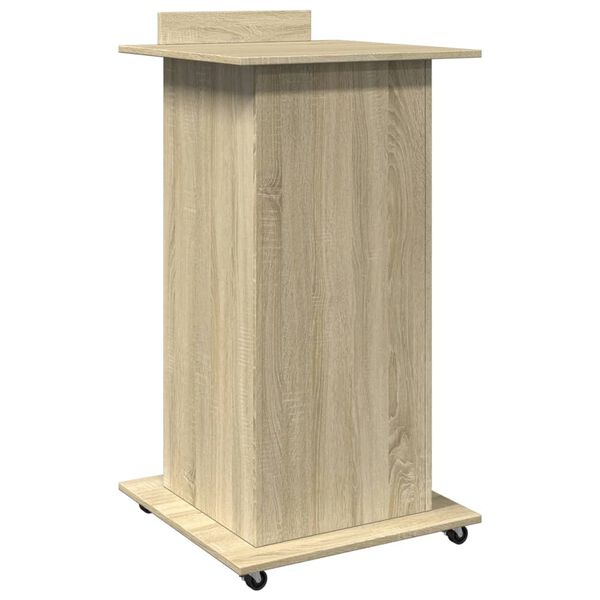 vidaXL Αναλόγιο με Ροδάκια & Συρτάρι Sonoma Δρυς 55x55x107εκ Επεξ Ξύλο