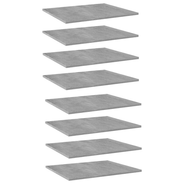 vidaXL Ράφια Βιβλιοθήκης 8 τεμ. Γκρι Σκυροδ. 60x50x1,5 εκ. Μοριοσανίδα