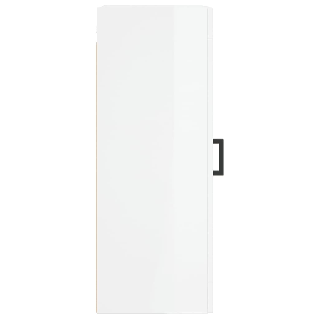 vidaXL Ντουλάπι Τοίχου Γυαλιστερό Λευκό 34,5 x 34 x 90 εκ. Επεξ. Ξύλο