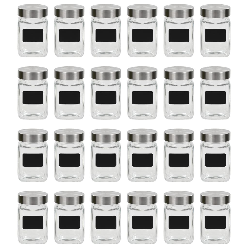 vidaXL Βάζα Αποθήκευσης 24 τεμ. 300 ml με Αυτοκόλλητο