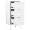vidaXL Ντουλάπι Αποθήκευσης Λευκό 42,5x35x101,5 εκ. από Ατσάλι