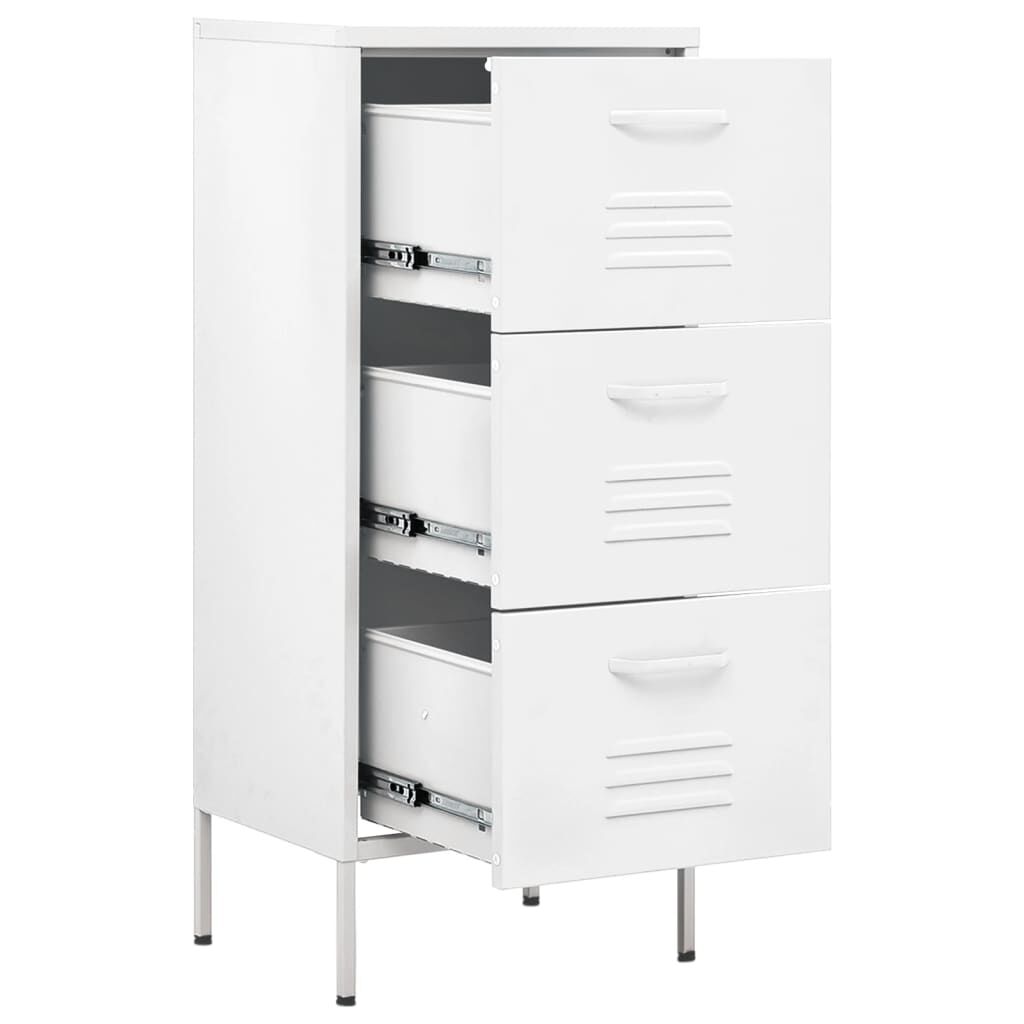 vidaXL Ντουλάπι Αποθήκευσης Λευκό 42,5x35x101,5 εκ. από Ατσάλι
