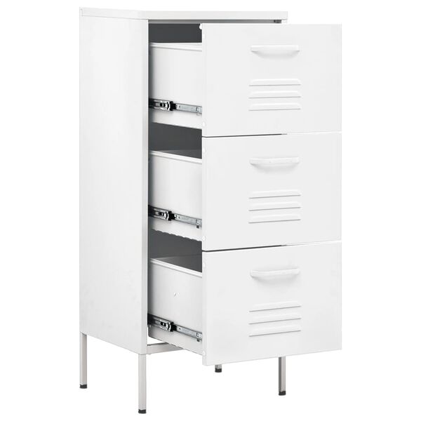 vidaXL Ντουλάπι Αποθήκευσης Λευκό 42,5x35x101,5 εκ. από Ατσάλι