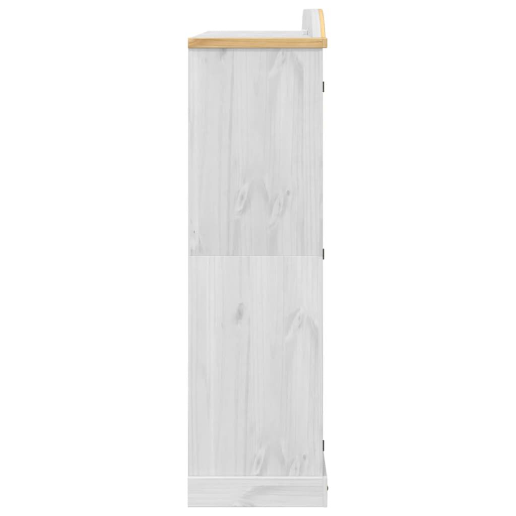vidaXL Ντουλάπα Corona Λευκό 194x52x186 εκ. από Μασίφ Ξύλο Πεύκου