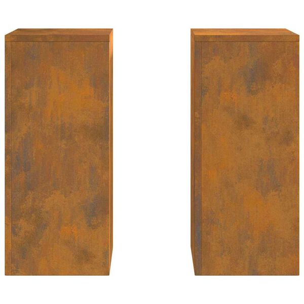 vidaXL Στήριξη φυτών 2 pcs Σκ rusty 24 x 24 x 55 εκ.