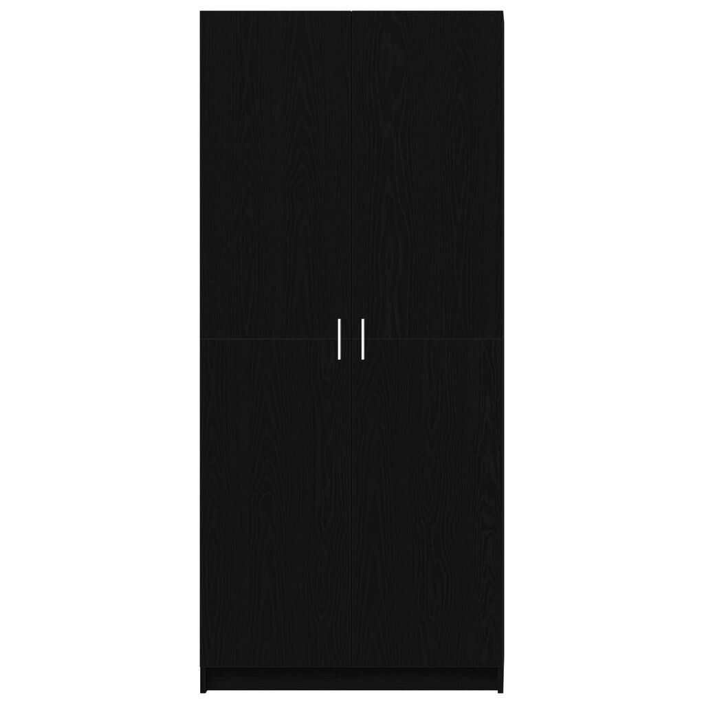 vidaXL Ντουλάπι με πόρτα Μαύρο 80 x 51 x 180 εκ Επεξεργασμένο ξύλο