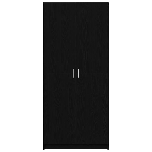 vidaXL Ντουλάπι με πόρτα Μαύρο 80 x 51 x 180 εκ Επεξεργασμένο ξύλο
