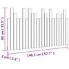vidaXL Κεφαλάρι Τοίχου Μαύρο 146,5x3x80 εκ. από Μασίφ Ξύλο Πεύκου