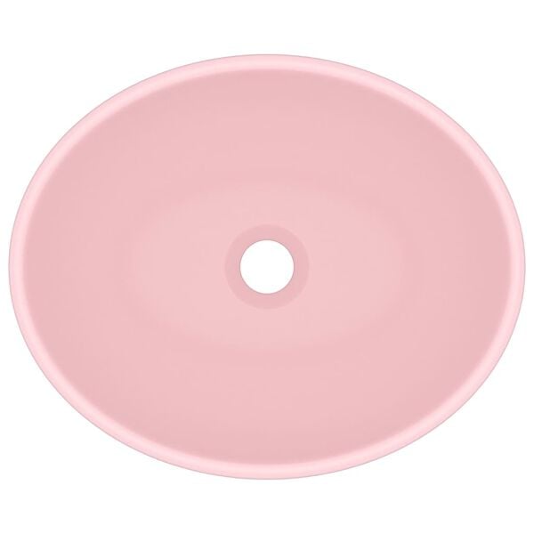vidaXL Νιπτήρας Πολυτελής Οβάλ Ροζ Ματ 40 x 33 εκ. Κεραμικός