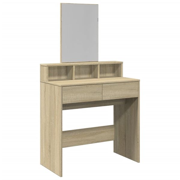 vidaXL Μπουντουάρ με Καθρέφτη Sonoma Δρυς 80x41x144,5 εκ.