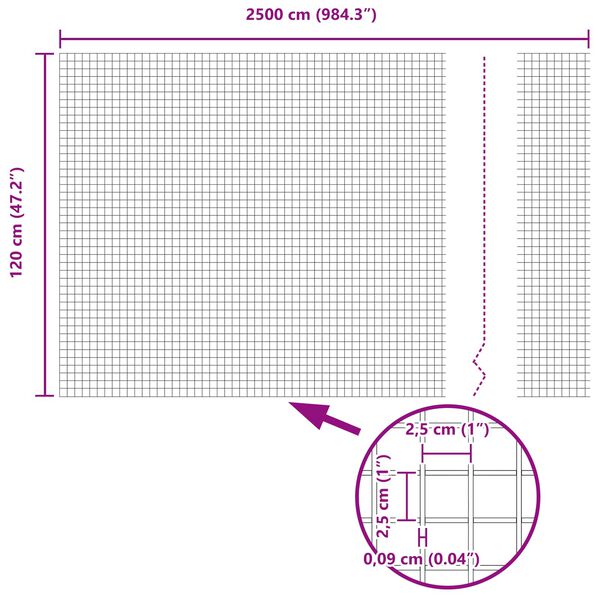vidaXL Συγκολλητός φράχτης από σύρμα Πράσινο 1.2 x 25 m Ατσάλι