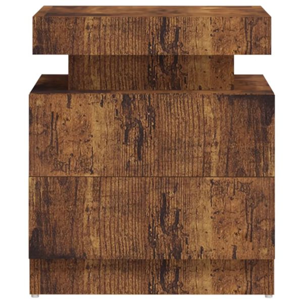 vidaXL Κομοδίνο Καπνιστή Δρυς 45 x 35 x 52 εκ. από Επεξεργασμένο Ξύλο