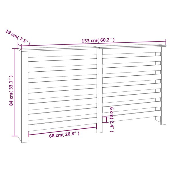 vidaXL Κάλυμμα Καλοριφέρ 153x19x84 εκ. από Μασίφ Ξύλο Πεύκου