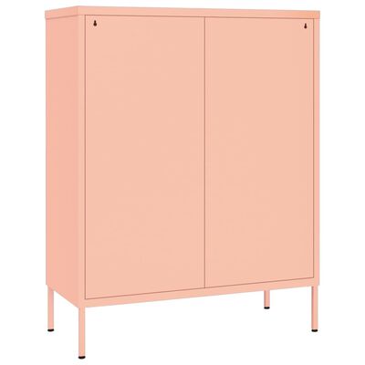 vidaXL Συρταριέρα Ροζ 80 x 35 x 101,5 εκ. από Ατσάλι
