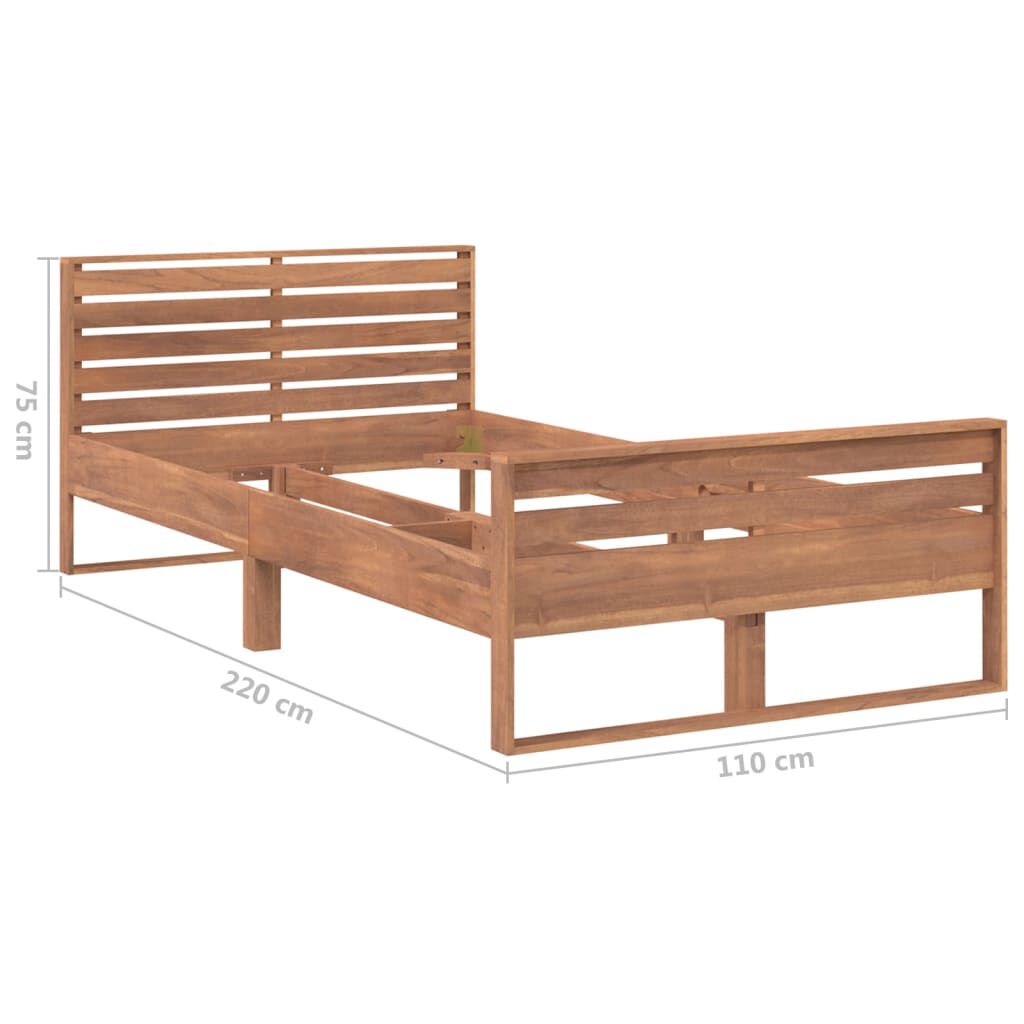 vidaXL Πλαίσιο Κρεβατιού 100 x 200 εκ. από Μασίφ Ξύλο Teak