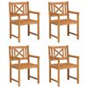 vidaXL Καρέκλα Κήπου 4 pcs Καφέ 56 x 56 x 90 εκ. Μασίφ ξύλο ακακίας