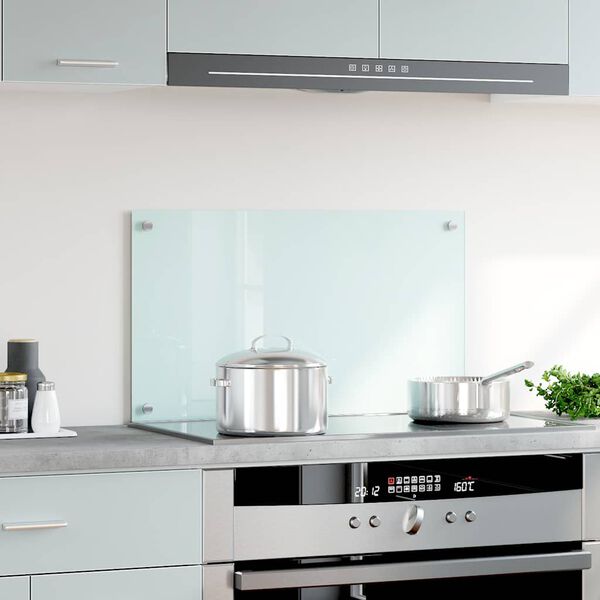 vidaXL Πλάτη Κουζίνας Λευκή 70 x 40 εκ. από Ψημένο Γυαλί