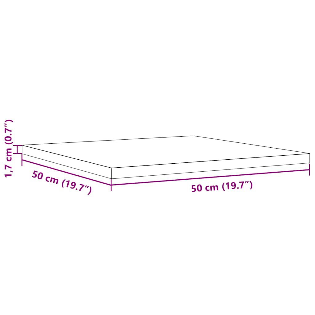 vidaXL Επιφάνεια Τραπεζιού Τετράγωνη 50x50x1,7 εκ. Μασίφ Ξύλο Πεύκου