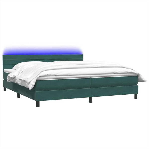 vidaXL &Kappa;&rho;&epsilon;&beta;ά&tau;&iota; Boxspring &mu;&epsilon; &Sigma;&tau;&rho;ώ&mu;&alpha; & LED &Sigma;&kappa;&omicron;ύ&rho;&omicron; &Pi;&rho;ά&sigma;&iota;&nu;&omicron; 180x210&epsilon;&kappa;. &Beta;&epsilon;&lambda;&omicron;ύ&delta;&iota;&nu;&omicron;