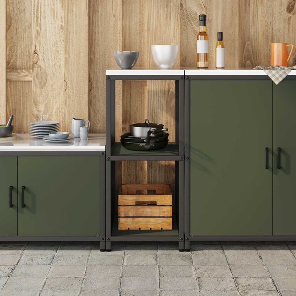 vidaXL Ράφι Αποθήκευσης Κουζίνας Ελαιόχρωμο 60 x 50 x 92 εκ. Ατσάλι