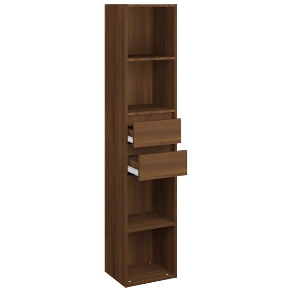 vidaXL Βιβλιοθήκη Καφέ Δρυς 36 x 30 x 171 εκ. από Επεξεργασμένο Ξύλο