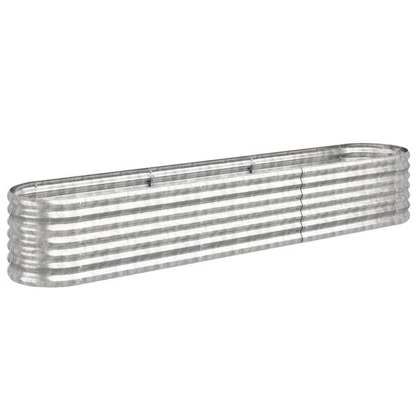 vidaXL Ζαρντινιέρα Ασημί 224x40x36 εκ. Ατσάλι με Ηλεκτρ. Βαφή Πούδρας