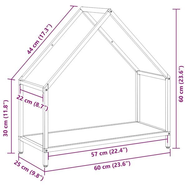 vidaXL Ράφι για καυσόξυλα Ανθρακί 60x25x60 cm Ατσάλι ψυχρής έλασης