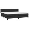 vidaXL Κρεβάτι Boxspring με Στρώμα Μαύρο 200x200 εκ. Συνθετικό Δέρμα